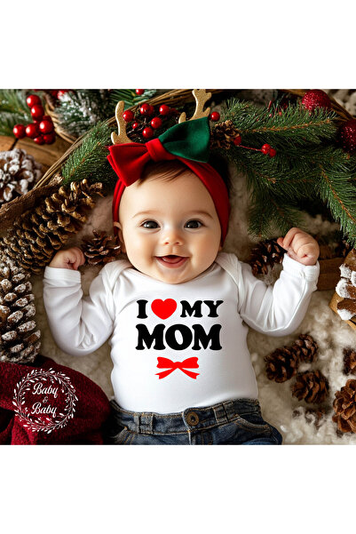 Baby&Baby I Love Mom Dad Unisex Double Gift Packaged %100 Cotton Long Sleeve ...