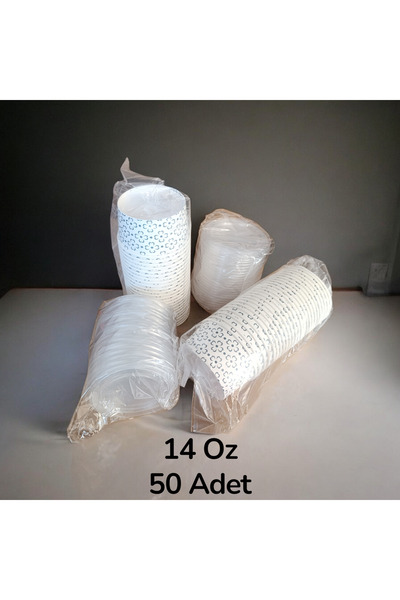 Termokap 14 Oz Şeffaf Kapaklı Karton ÇORBA-AŞURE KASESİ 50 Adet