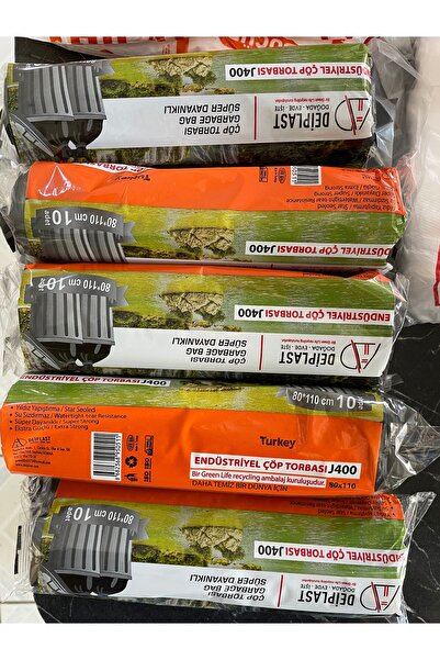 DEİPLAST Jumbo Boy Çöp poşeti 5 Li Paket 10 lu Rulo 400 Gr.
