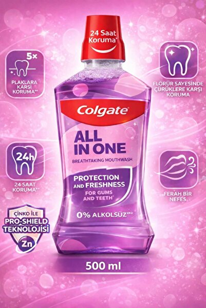 Colgate AĞIZ ÇALKALAMA SUYU ALL IN ONE ALKOLSÜZ 500 ML