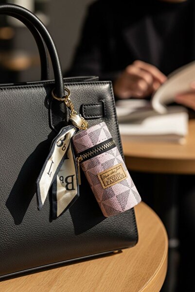 GIG Scarf Detailed Zippered Premium Mini Bag/Wallet Charm Accessory - Multi-P...