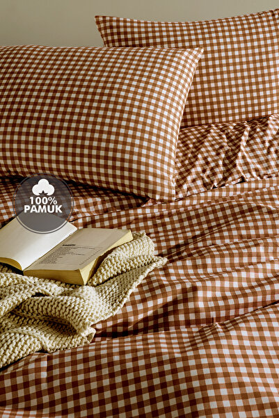 Simple Deco Mini Square Kafa 100% pamuk Jednokrevetno Set posteljine