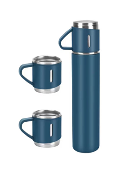 OEM Stainless Steel Thermos Set 500 ml with 3 150 ml Cups, Thermally Insulate...