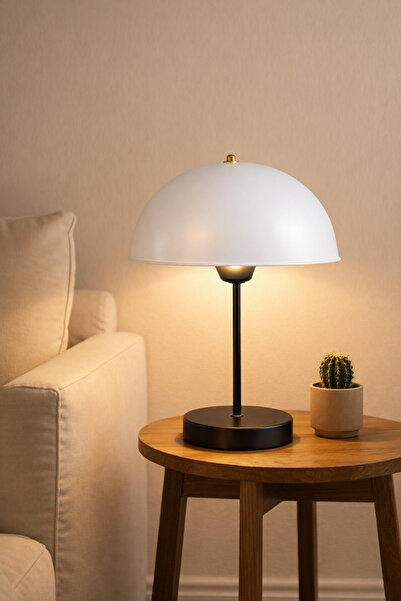 EvLight Mushroom White Head Black Lampshade