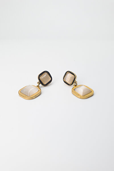 Stella Fortis أقراط متدلية من الأحجار الهندسية – ذهبية |   سلسلة إس إف سيجنتشر