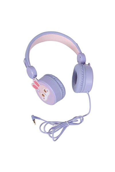 NW NessiWorld سماعات أذن سلكية مع ميكروفون بتصميم أرنب ملون