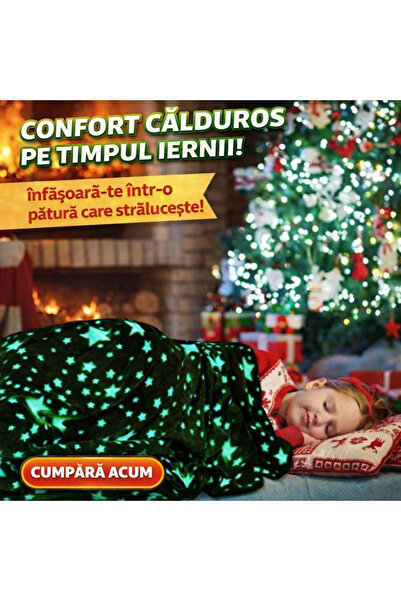 OEM Luminous Blanket with Fluorescent Stars, Microfiber, 100x150 cm, Gray