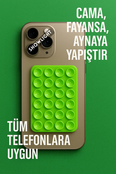 SHOWLIGHT Vakumlu Slikon Vantuz Telefon Tutucu, Cep Telefonu İçin Yapışkanlı ...