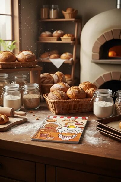 Miniso Pişirme Serisi A5 Telli Not Defteri (Kapibara & Cici Cook)