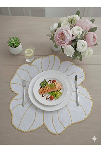 VeraLüx Home 6 Pieces Daisy Embroidered Linen American Tablecloth Special Sta...