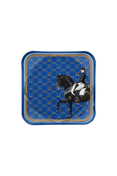 Sivella طقم من قطعتين من حاملات الأكواب الزجاجية وصحن الشموع باللون الأزرق ال...