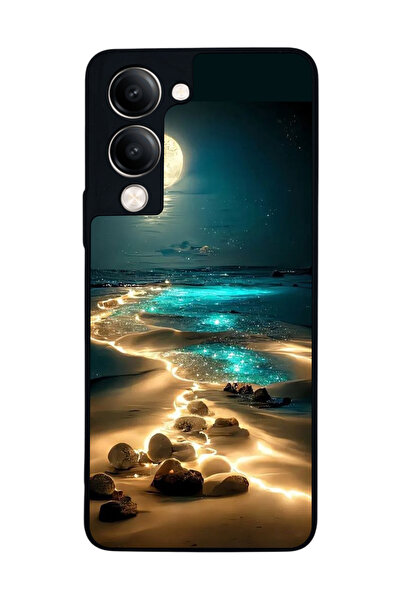 Aksel Kılıf متوافق مع Vivo Y19 5G مطبوع ، أسود غير لامع، سيليكون ناعم، واقي، ...