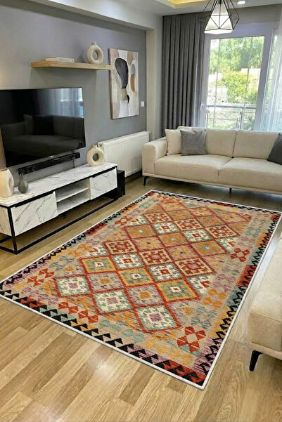 CENTER AVM Vintage Halı Salon Halısı Makinede Yıkanabilir Halı Kaymaz Taban Halı