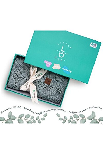 Next Baby Little Dedi 100% Liyosol Green Motif Knitted Baby Blanket Oeko-Tex ...