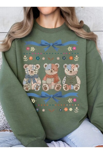 Jose Clothing Teddy Bear Printed Organic Cotton Sweatshirt