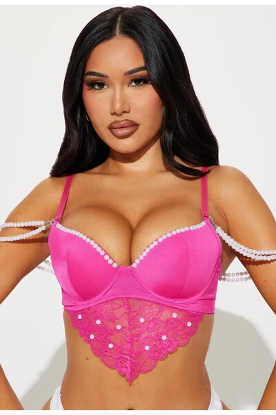 FASHION NOVA Με Πέρλες, D Δαντέλα i Σουτιέν Μπουστιέ