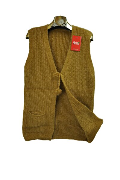 elma abone Silvery Knitwear Lace-Up Bridal Vest