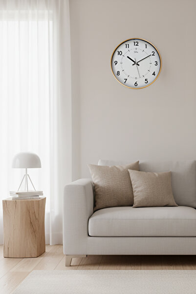 Galaxy Eskitme Metal Görünümlü Sessiz Akar Modern Duvar Saati 30 cm