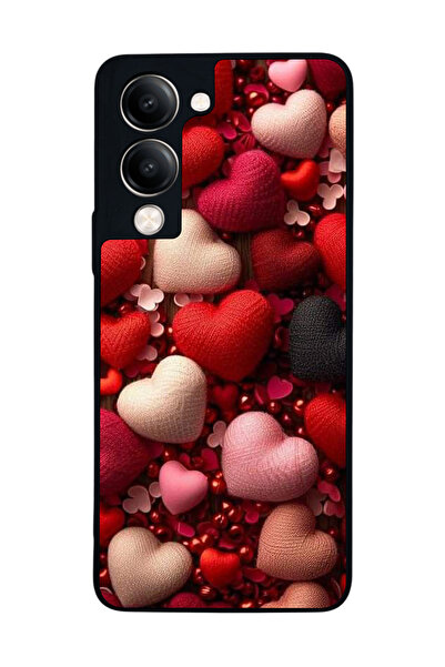 Aksel Kılıf متوافق مع Vivo Y19 5G مطبوع ، أسود غير لامع، سيليكون ناعم، واقي، ...