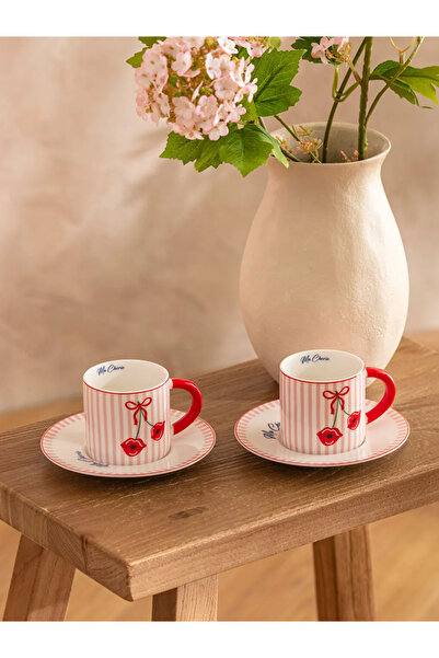 LC Waikiki Lcw Home Mixed Printed 2-Person Coffee Cup Set 90 ml