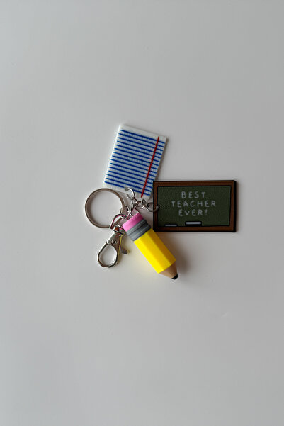 sin istanbul سلسلة مفاتيح فضية للمعلم، زينة للحقائب