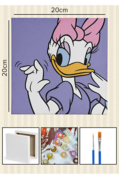 Corvo Sayılarla Boyama 20x20 Cm Tuval Seti Fırça Boya Dahil Çıtaya Gerili - D...