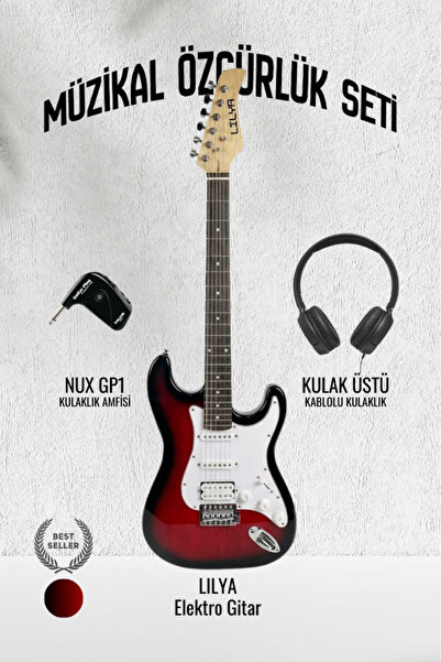 YANIKLAR MÜZİK Lilya STR309 HSS Elektro Gitar – Kulaklık Amfi Seti (NUX GP-1 ...