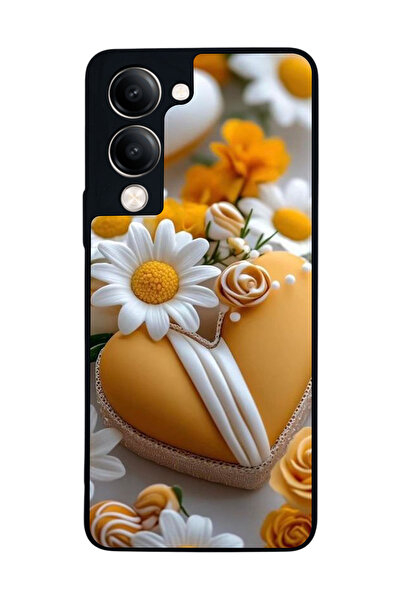 Aksel Kılıf متوافق مع Vivo Y19 5G مطبوع ، أسود غير لامع، سيليكون ناعم، واقي، ...