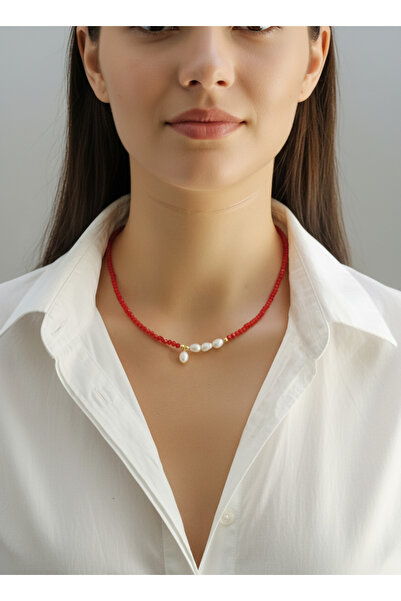 elinasaccessories Gerçek Orjinal Barok İnci Kolye Kristalli Kısa Kolye Kadın ...