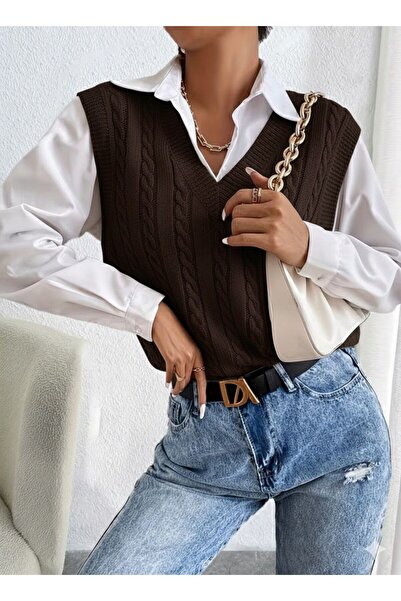 YUGA KNİTTİNG Women's Sweater with Hair Braid Detail