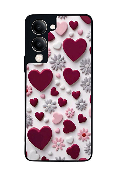 Aksel Kılıf متوافق مع Vivo Y19 5G مطبوع ، أسود غير لامع، سيليكون ناعم، واقي، ...