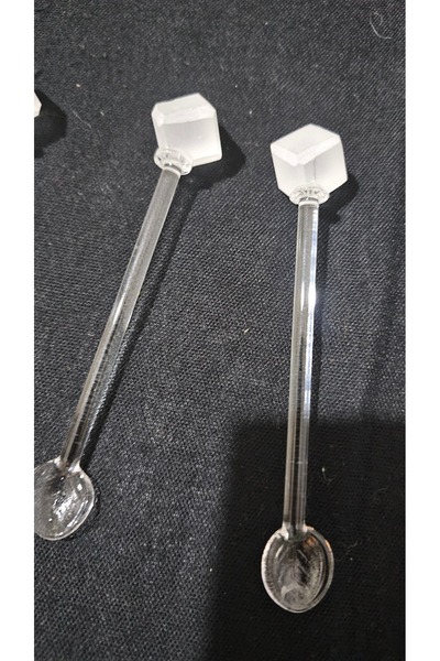 Keopsantique home 6 ملاعق زجاجية مكعبة الشكل