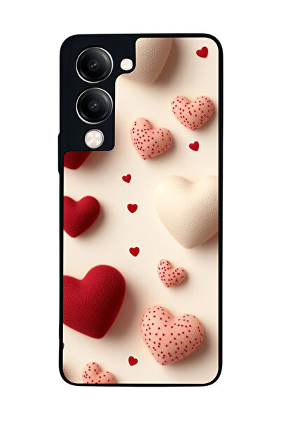 Aksel Kılıf متوافق مع Vivo Y19 5G مطبوع ، أسود غير لامع، سيليكون ناعم، واقي، ...