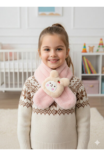 synshop Kawaii Teddy Bear Полуничний ведмедик Пухнастий плюшевий шарф-хомут д...