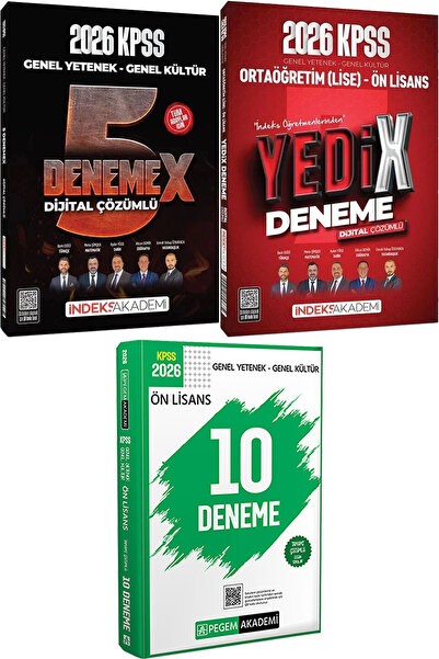 İndeks Akademi Yayıncılık 2026 KPSS 5 DenemeX YEDİX 7 Deneme - 2026 KPSS Ön L...