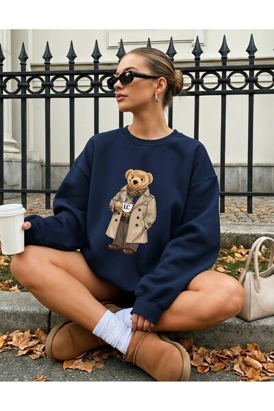 Jose Clothing Teddy Bear Printed Organic Cotton Sweatshirt
