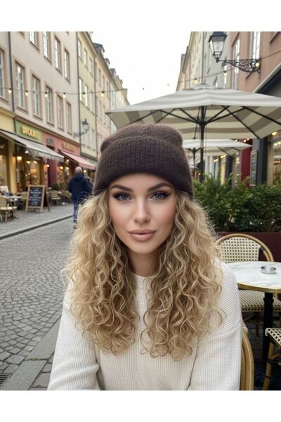 sf collection قبعة نسائية ناعمة من الفرو الصناعي