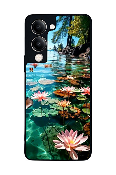 Aksel Kılıf متوافق مع Vivo Y19 5G مطبوع ، أسود غير لامع، سيليكون ناعم، واقي، ...