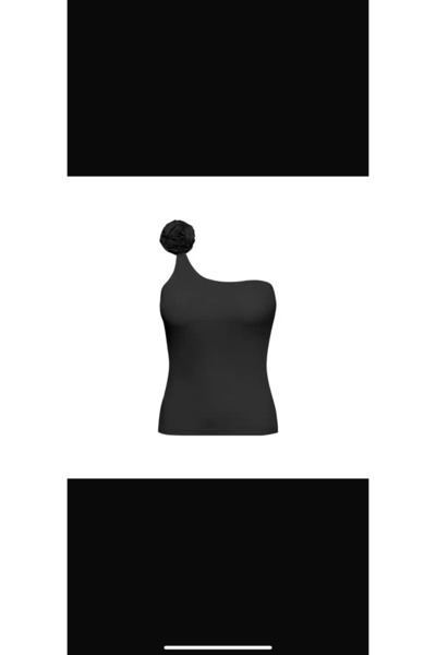 shenda Ethereal Rose Black One-Shoulder Bodysuit