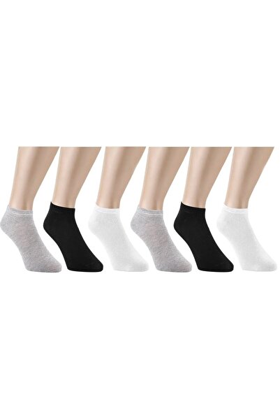 Scarpebutik 6 Pairs of Combed Cotton Stitch-Free Summer Women's Booties Socks