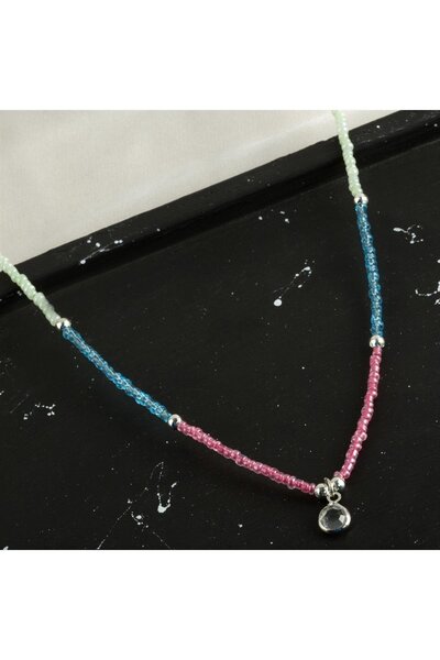 ZERO LAND قلادة من الخرز الرملي الملون (225655) موديل-3