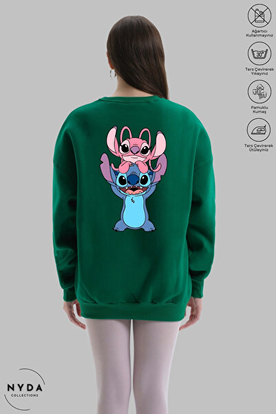 Nyda Collections Unisex Long Sleeve Angel and Stitch Back Printed Crew Neck H...