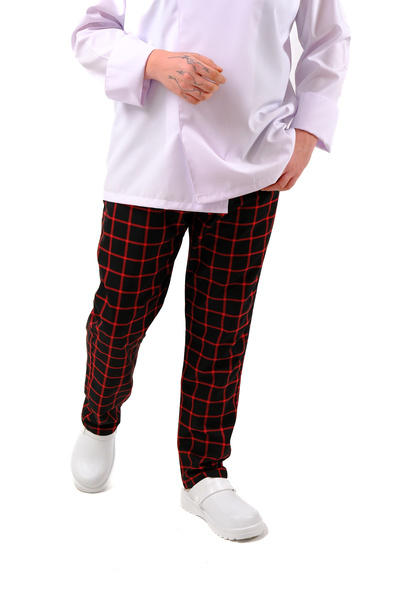 BURAK ALDAY SHOES İŞÇI PANTOLONU ŞEF PANTOLONU Erkek Pütükare Siyah Beyaz Pamuk Polyester
