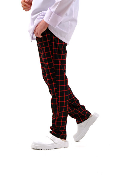 BURAK ALDAY SHOES İŞÇI PANTOLONU ŞEF PANTOLONU Erkek Pütükare Siyah Beyaz Pamuk Polyester