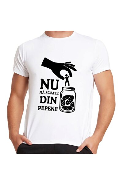 OEM Tricou Alb Unisex funny „Nu ma scoate din pepeni” – bumbac 100%, imprimeu...