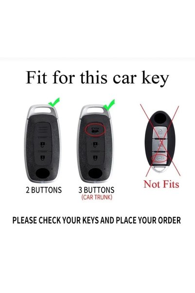 emii auto spare parts Nissan New Case Compatible Qashqai Trail Juke Key Case Cover Trunk Keyed Black/Gold