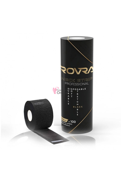 Rovra Paper collars for barbershops, black, set of 5 rolls