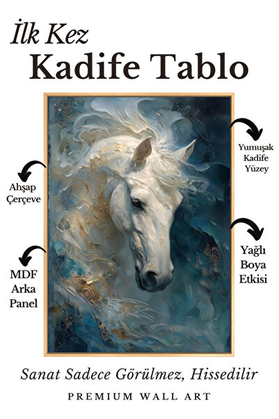 ARTAN GALLERY Italyan Velvet Kadife At Temalı Duvar Tablosu | Abstrakt Yağlı ...