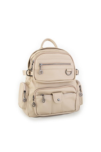 Meryem Çanta حقيبة ظهر نسائية ناعمة الملمس قابلة للغسل متعددة الأقسام من ناس