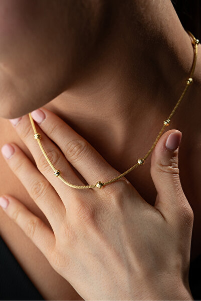 Silvano Jewelry 925 Ayar Gümüş Altın Kaplama Hasır Kolye